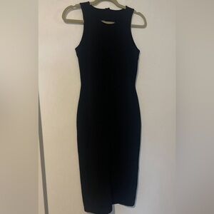 Andrea Jovine Classic Black Midi Dress Small